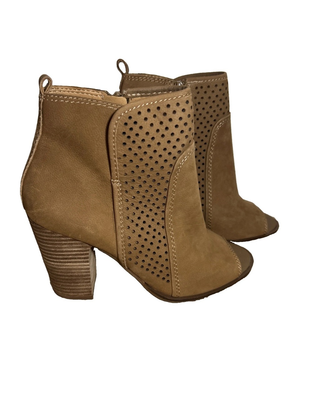Lucky Brand Brown Leather Lakmeh Open Toe Bootie Size 9.5